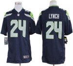 Jerseys Factory Cheap Nike Seahawks #24 Marshawn Lynch Steel Blu