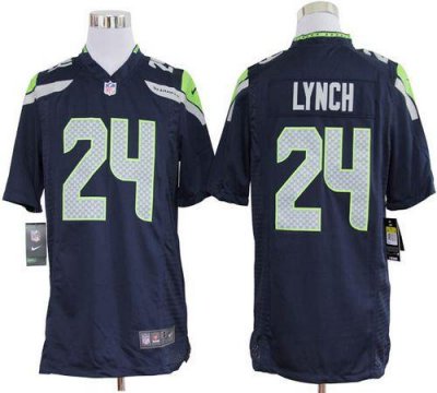 Jerseys Factory Cheap Nike Seahawks #24 Marshawn Lynch Steel Blu