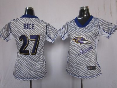 Jerseys Factory Cheap Nike Ravens #27 Ray Rice Zebra Women's Emb