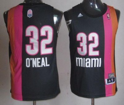Jerseys Factory Cheap Heat #32 Shaquille O'Neal Black ABA Hardwo
