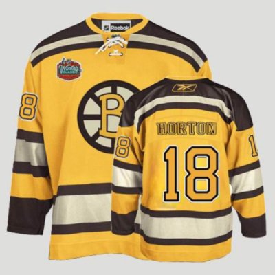 Jerseys Factory Cheap Bruins Chris Horton #18 Embroidered Yellow