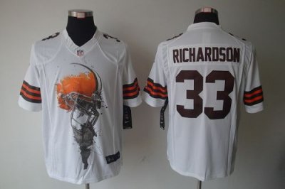 Jerseys Factory Cheap Nike Browns #33 Trent Richardson White Men