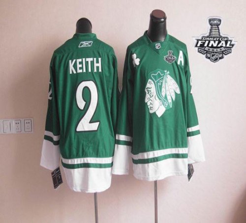 Jerseys Factory Cheap Blackhawks St Patty's Day #2 Duncan Keith