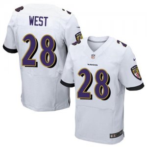 Jerseys Factory Cheap Nike Ravens #28 Terrance West White Men's