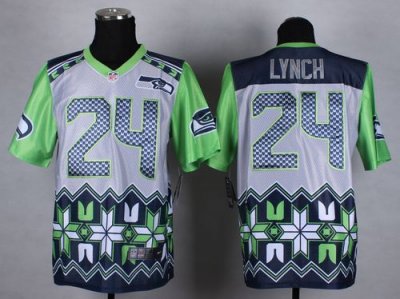 Jerseys Factory Cheap Nike Seahawks #24 Marshawn Lynch Grey Men'