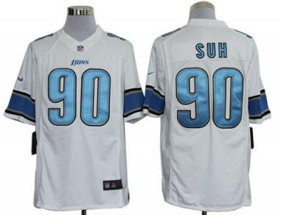 Jerseys Factory Cheap Nike Lions #90 Ndamukong Suh White Men's E