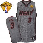 Jerseys Factory Cheap Heat #3 Dwyane Wade Grey Static Fashion Fi