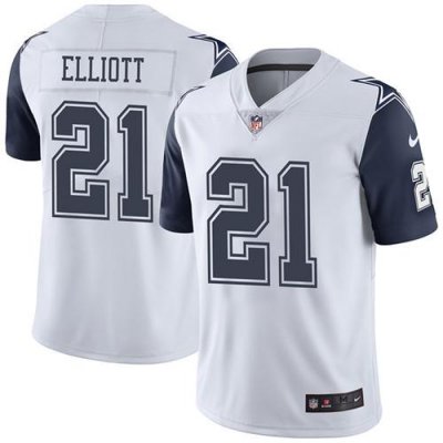 Jerseys Factory Cheap Nike Cowboys #21 Ezekiel Elliott White Men
