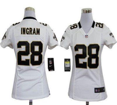 Jerseys Factory Cheap Nike Saints #28 Mark Ingram White Women's