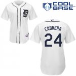 Jerseys Factory Cheap Tigers #24 Miguel Cabrera White Cool Base