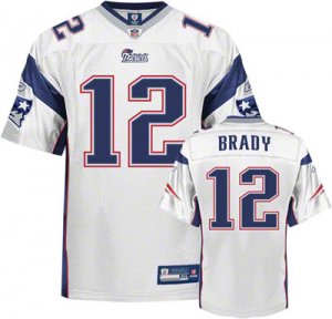 Jerseys Factory Cheap Patriots #12 Tom Brady White Embroidered Y