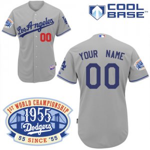 Jerseys Factory Cheap Dodgers Personalized Authentic Grey w/1955