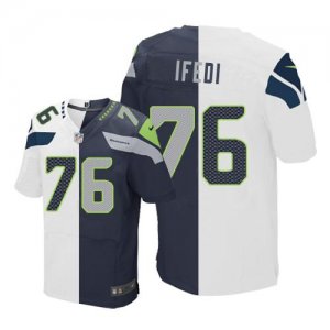 Jerseys Factory Cheap Nike Seahawks #76 Germain Ifedi White/Stee