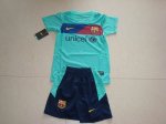 Jerseys Factory Cheap Barcelona Blank Light Green Away Kid Socce