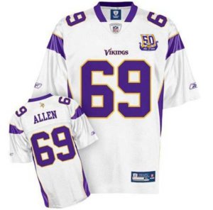 Jerseys Factory Cheap Vikings #69 Jared Allen White Team 50TH Pa