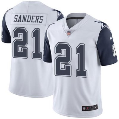 Jerseys Factory Cheap Nike Cowboys #21 Deion Sanders White Men's