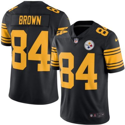 Jerseys Factory Cheap Nike Steelers #84 Antonio Brown Black Men'