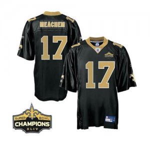 Jerseys Factory Cheap Saints #17 Robert Meachem Black Super Bowl