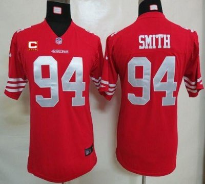Jerseys Factory Cheap Nike 49ers #94 Justin Smith Red Team Color