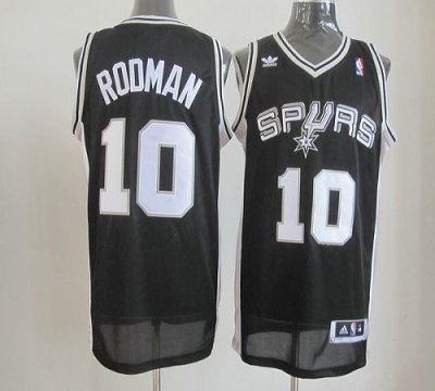 Jerseys Factory Cheap Spurs #10 Dennis Rodman Black Revolution 3