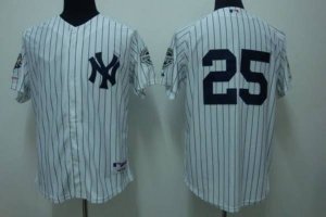 Jerseys Factory Cheap Yankees #25 Mark Teixeira Embroidered Whit
