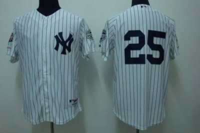 Jerseys Factory Cheap Yankees #25 Mark Teixeira Embroidered Whit