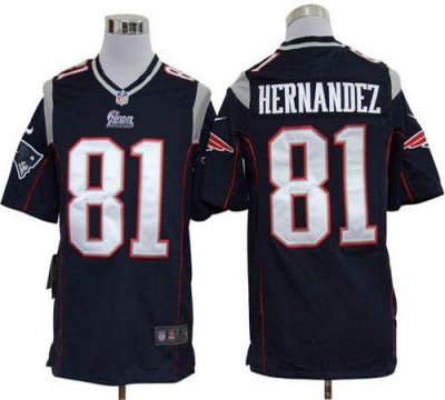 Jerseys Factory Cheap Nike Patriots #81 Aaron Hernandez Navy Blu