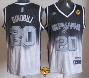 Jerseys Factory Cheap Spurs #20 Manu Ginobili Black/Grey Fadeawa