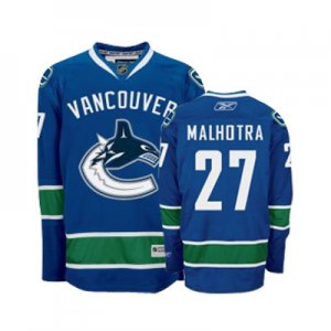 Jerseys Factory Cheap Canucks #27 Malhotra Blue Embroidered NHL