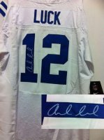 Jerseys Factory Cheap Nike Colts #12 Andrew Luck White Men's Emb