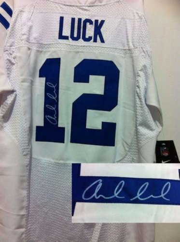 Jerseys Factory Cheap Nike Colts #12 Andrew Luck White Men's Emb