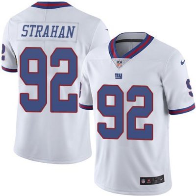 Jerseys Factory Cheap Nike Giants #92 Michael Strahan White Men'