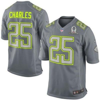 Jerseys Factory Cheap Nike Chiefs #25 Jamaal Charles Grey Pro Bo