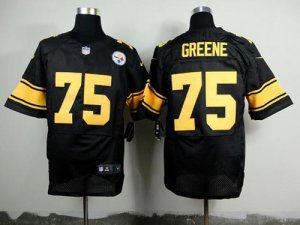Jerseys Factory Cheap Nike Steelers #75 Joe Greene Black(Gold No