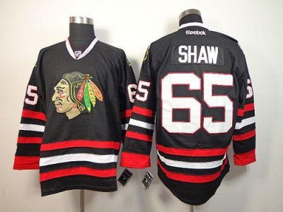 Jerseys Factory Cheap Blackhawks #65 Andrew Shaw Black Embroider