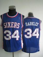 Jerseys Factory Cheap 76ers #34 Charles Barkley Blue Throwback S