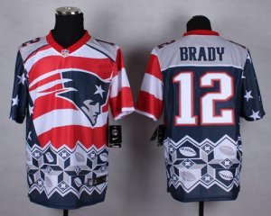 Jerseys Factory Cheap Nike Patriots #12 Tom Brady Navy Blue Men'