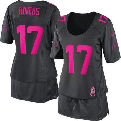 Jerseys Factory Cheap Nike Chargers #17 Philip Rivers Dark Grey