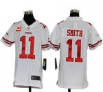 Jerseys Factory Cheap Nike 49ers #11 Alex Smith White With C Pat