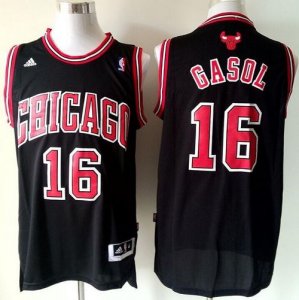 Jerseys Factory Cheap Revolution 30 Bulls #16 Pau Gasol Black St
