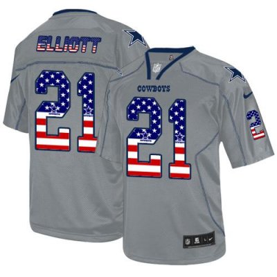 Jerseys Factory Cheap Nike Cowboys #21 Ezekiel Elliott Lights Ou