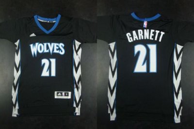 Jerseys Factory Cheap Timberwolves #21 Kevin Garnett Black Alter