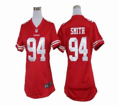 Jerseys Factory Cheap Nike 49ers #94 Justin Smith Red Team Color
