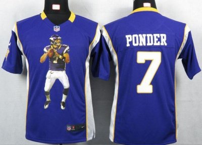 Jerseys Factory Cheap Nike Vikings #7 Christian Ponder Purple Te
