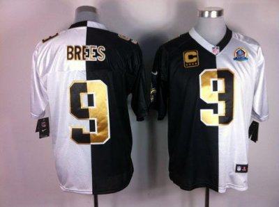 Jerseys Factory Cheap Nike Saints #9 Drew Brees White/Black With
