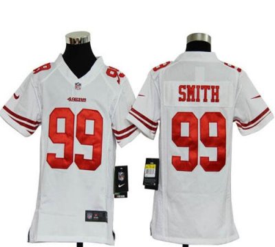 Jerseys Factory Cheap Nike 49ers #99 Aldon Smith White Youth Emb