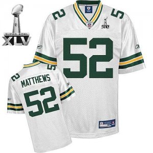 Jerseys Factory Cheap Packers #52 Clay Matthews White Super Bowl