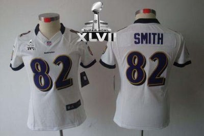 Jerseys Factory Cheap Nike Ravens #82 Torrey Smith White Super B