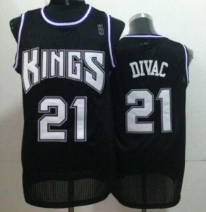 Jerseys Factory Cheap Kings #21 Vlade Divac Black Throwback Stit
