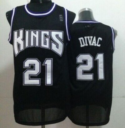 Jerseys Factory Cheap Kings #21 Vlade Divac Black Throwback Stit